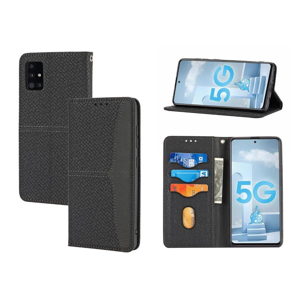 Mobilfoderal med bånd og kortrum til Samsung Galaxy A51 - Sort