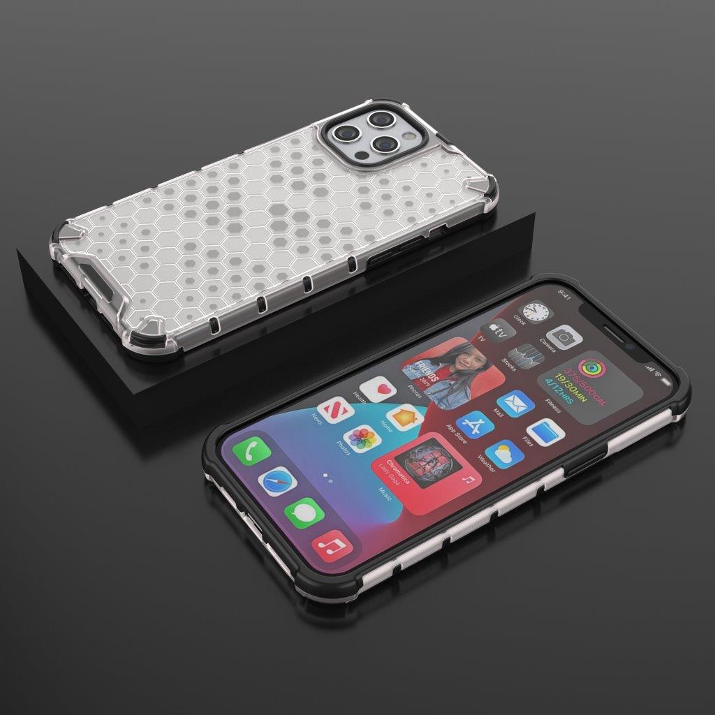 Stødsikkert mobilcover med et gennemtænkt mønster til iPhone 13 Pro Max - Hvid