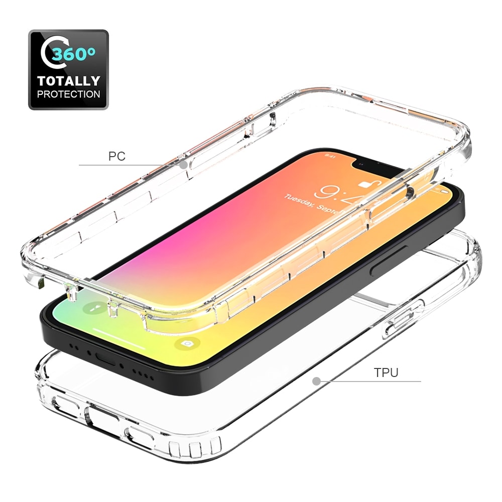 Stødsikkert og transparent cover til iPhone 13 mini - Sort