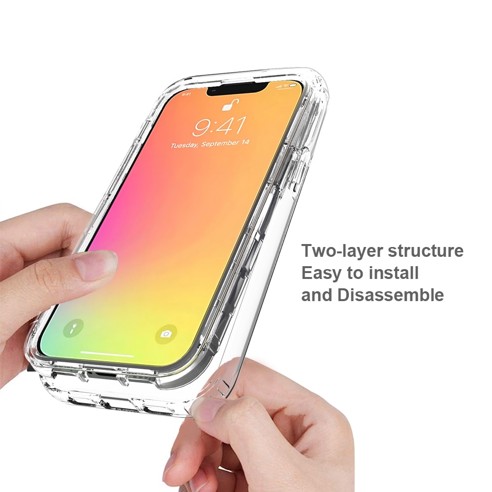 Stødsikkert og transparent cover til iPhone 13 mini - Sort