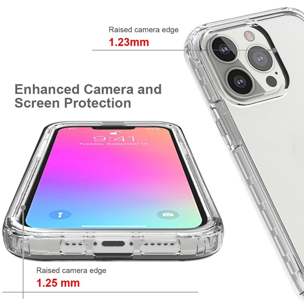 Stødsikkert og transparent cover til iPhone 13 - Sort
