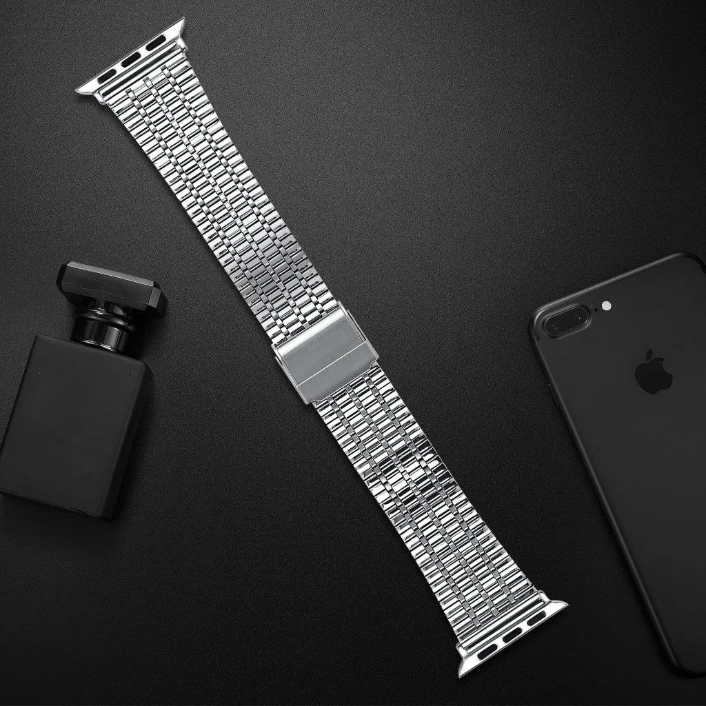 Urrem med dobbeltlås til Apple Watch 42 mm - Sølvfarvet