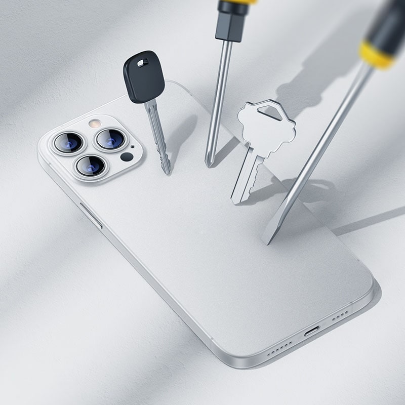 Ultratyndt og stødsikkert mobilcover til iPhone 13 Pro Max – Hvid
