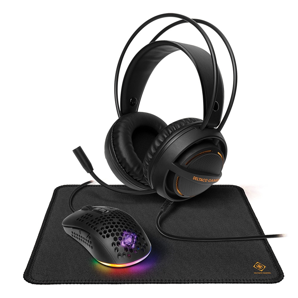 Deltaco Gaming kit 3-i-1 headset, mus & musemåtte