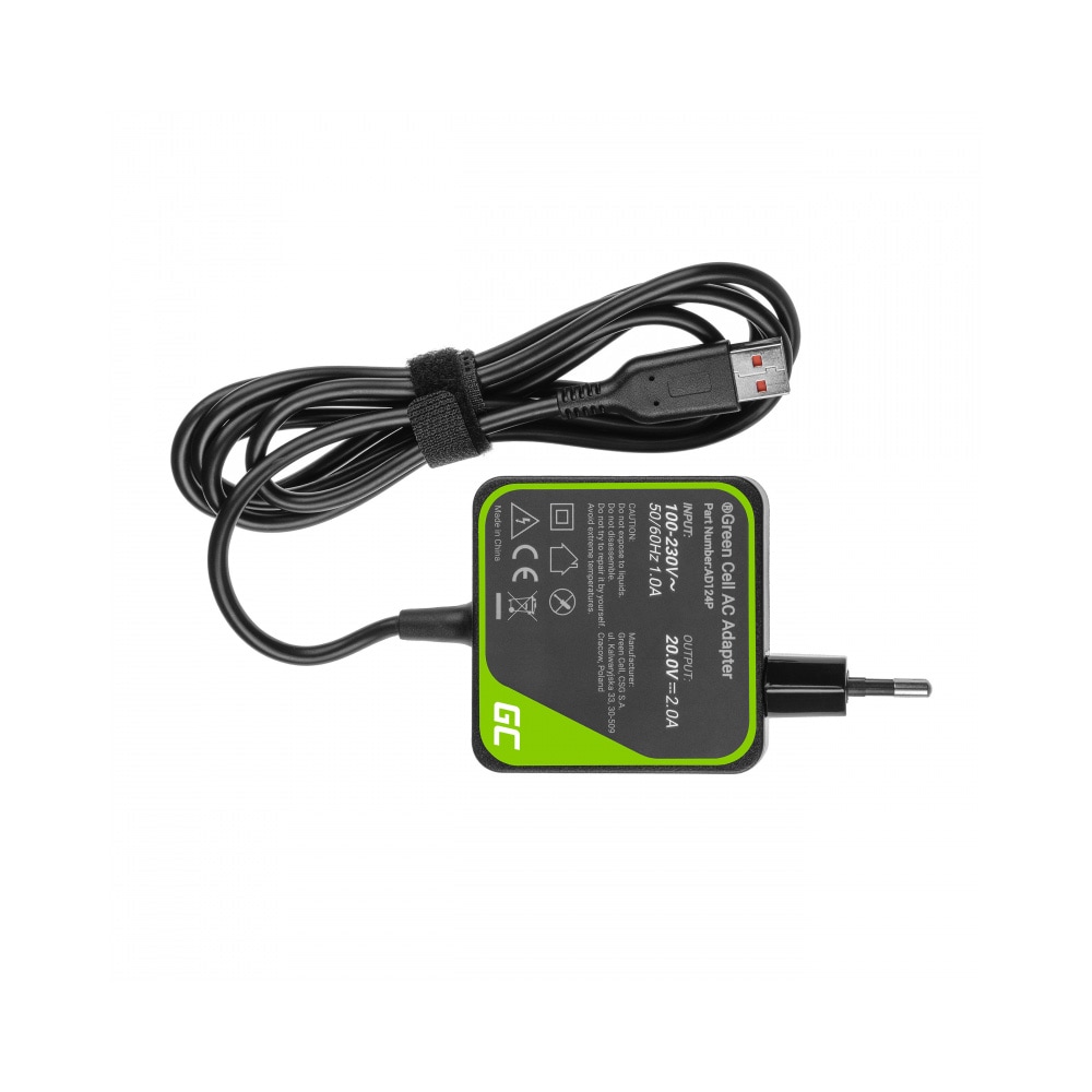 Green Cell AC-Adapter 20V 2A 40W Yoga3 / Yoga 3 Pro