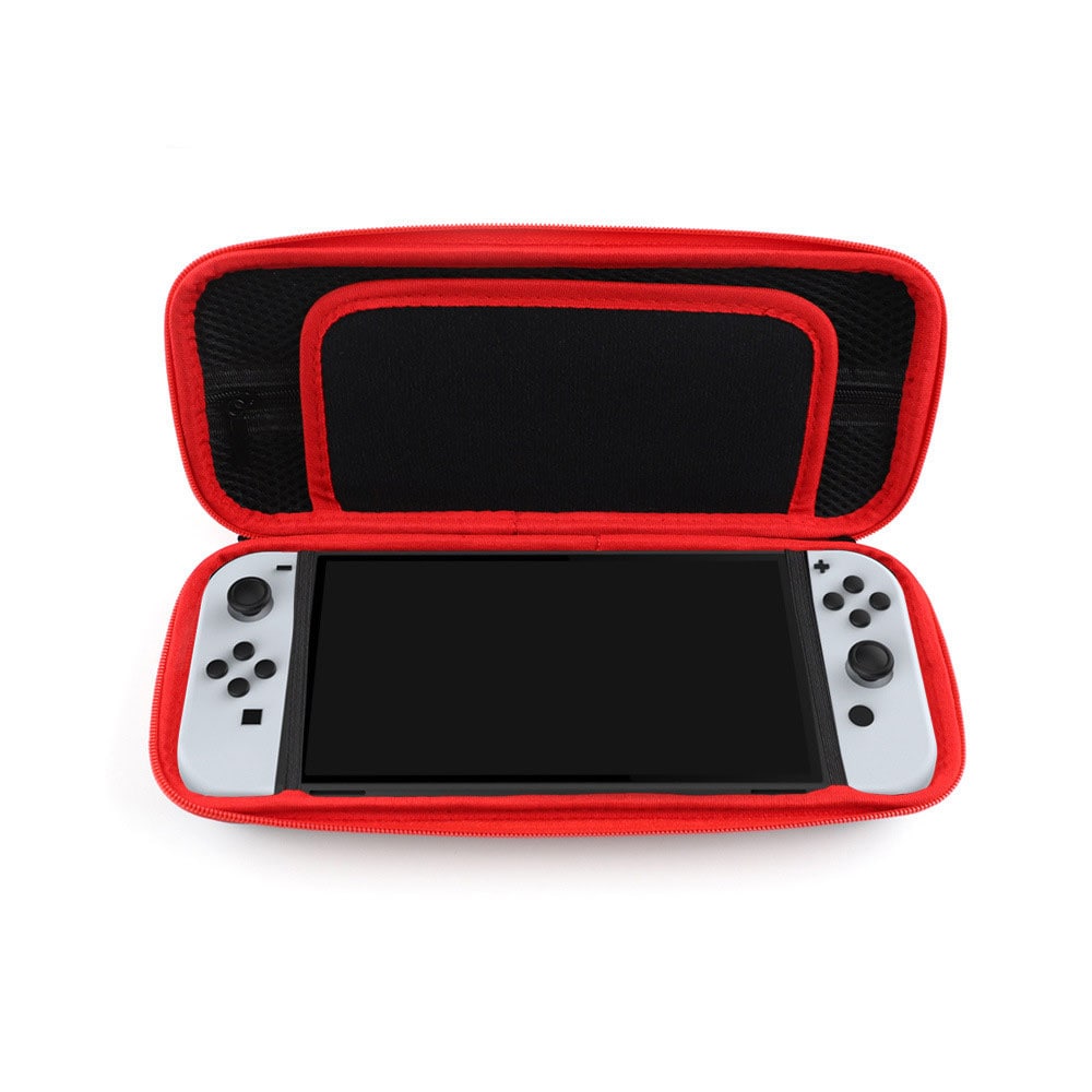 Beskyttelsesfoderal til Nintendo Switch OLED- Sort/Rød
