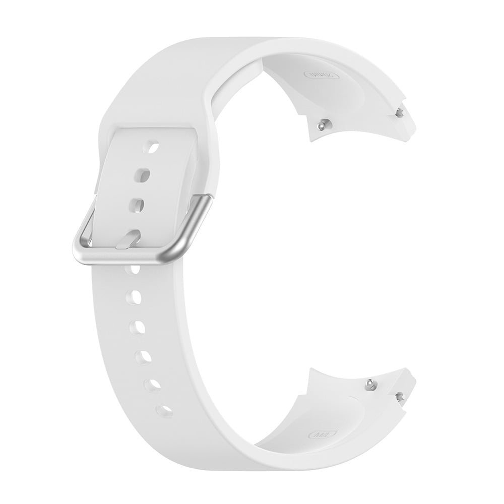 Silikonerem Samsung Galaxy Watch 4 Hvid med Sølvfarvet spænde