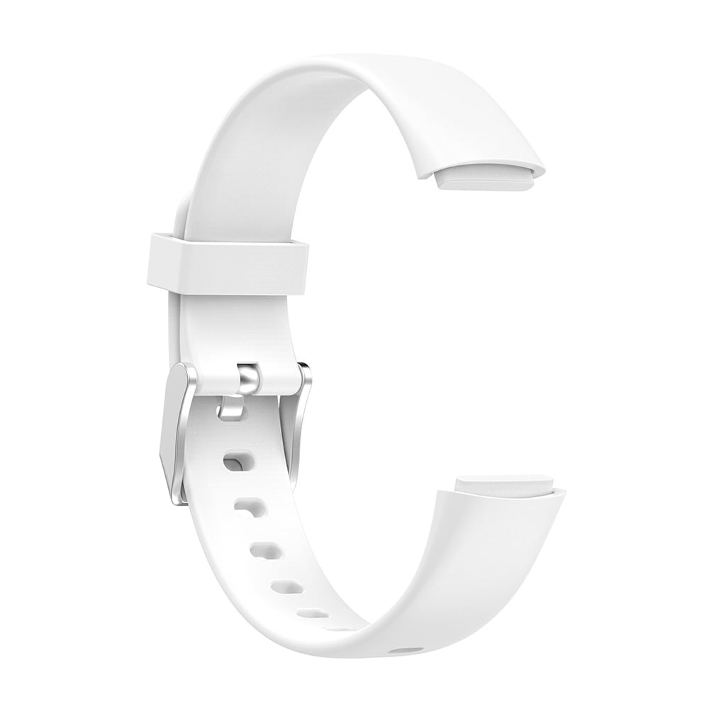 Silikonerem Fitbit Luxe, Hvid med Sølvfarvet spænde - Large