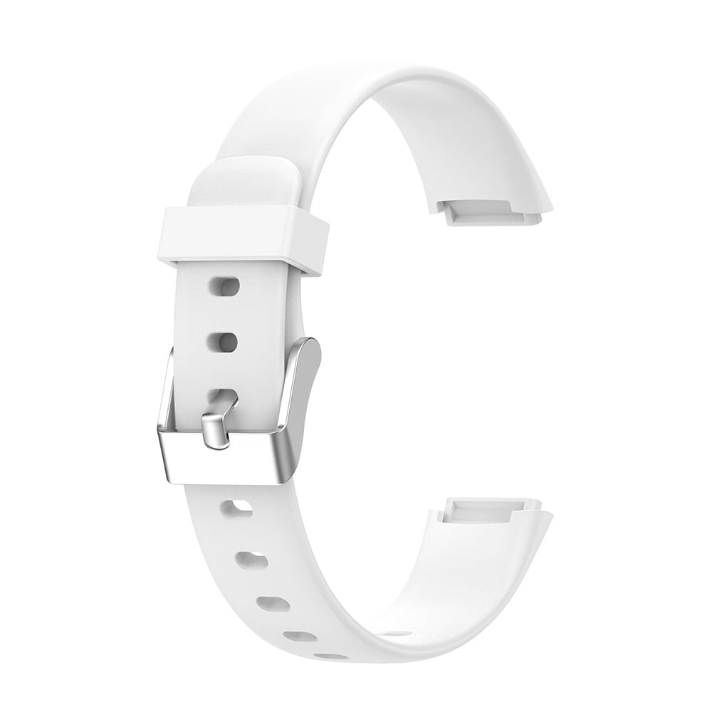 Silikonerem Fitbit Luxe, Hvid med Sølvfarvet spænde - Large