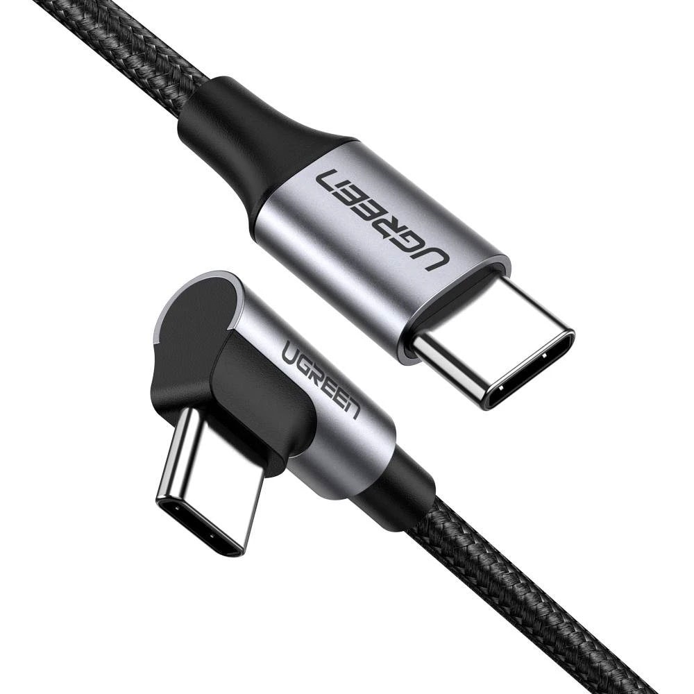 Vinklet USB-C quickladningskabel - 2m