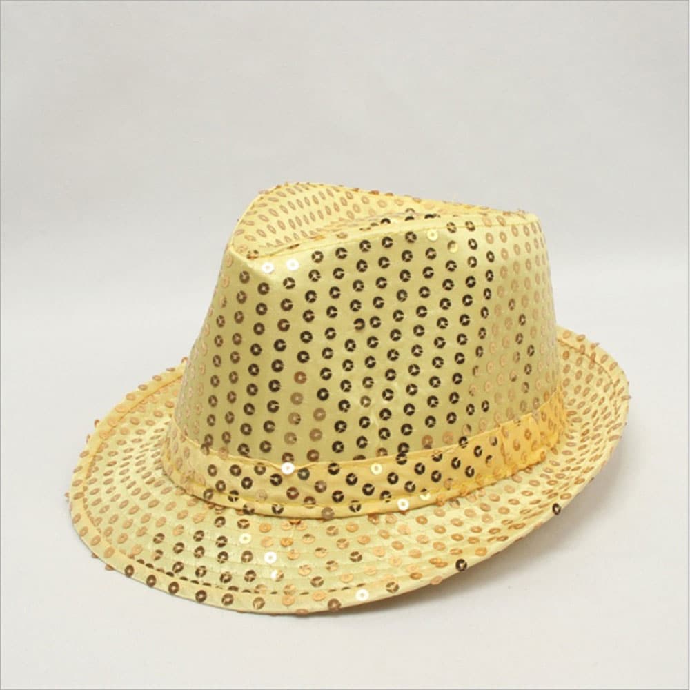 Glitrende hat - Guldfarvet