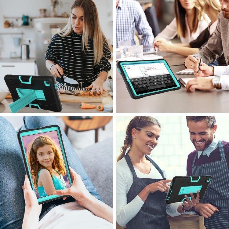 Shockproof Foderal med støtte Samsung Galaxy Tab A7 10.4 (2020) Sort/Mintgrøn