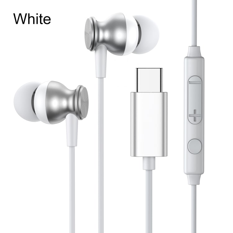 In-Ear Headset med USB-Type-C & Fjernkontrol Hvid