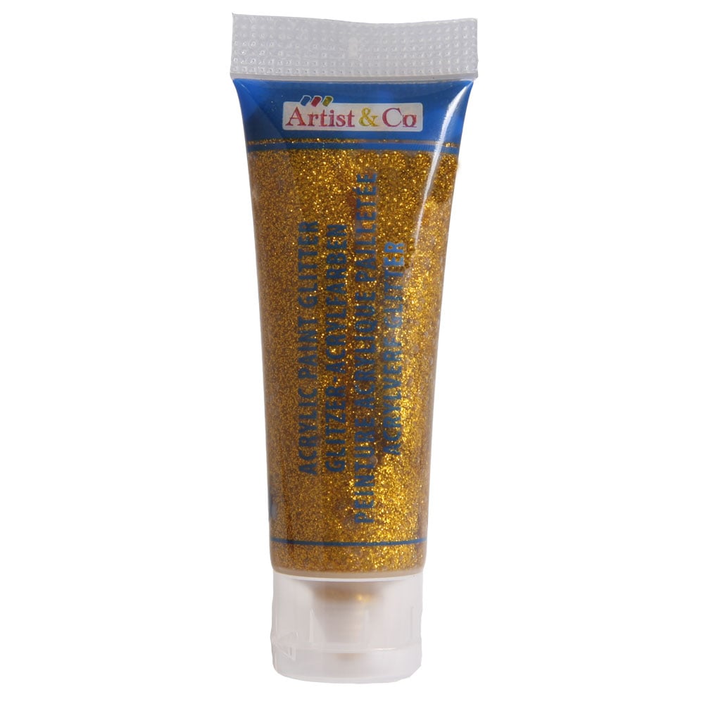 Artico akrylfarve glitter 75ml - Gul