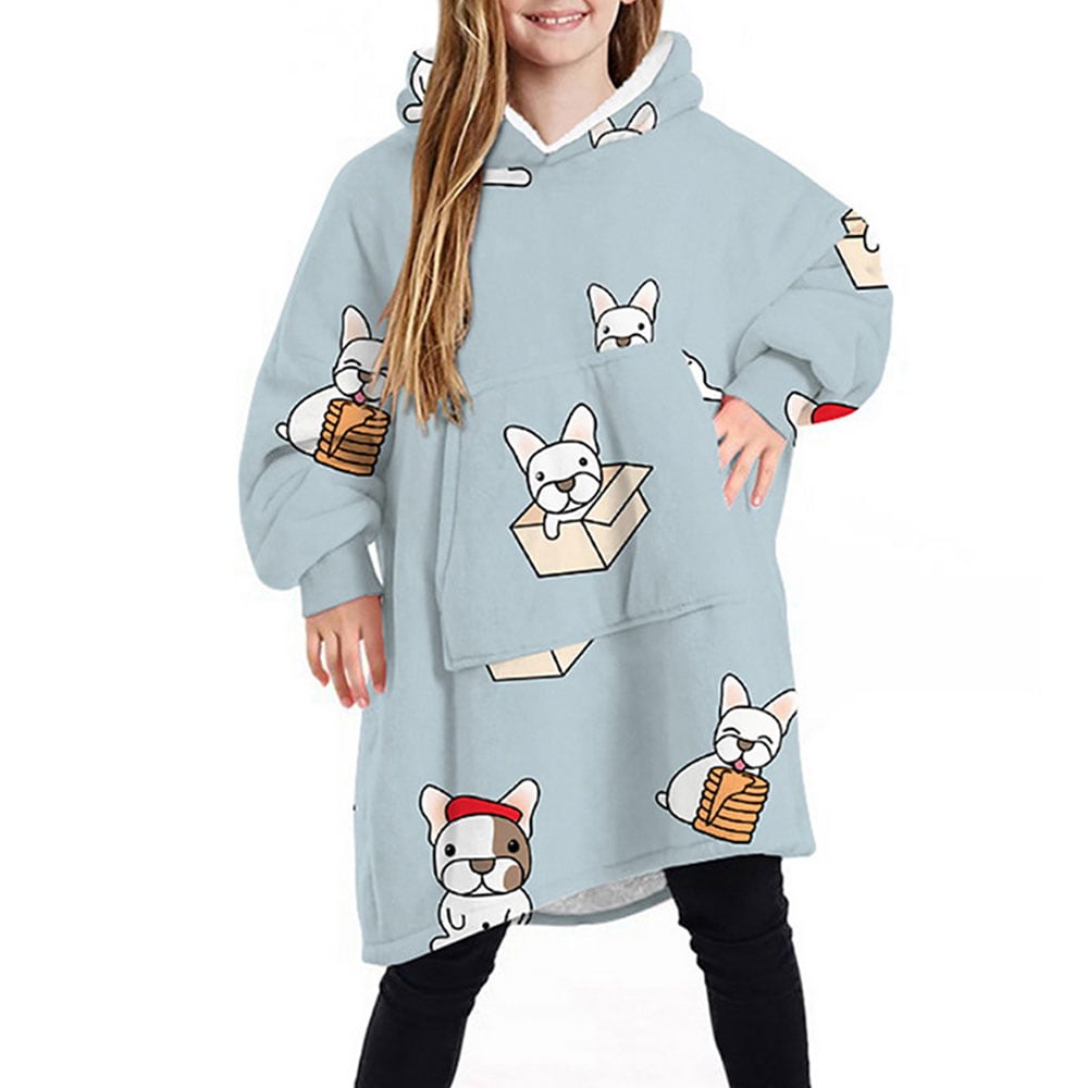 Tæppe-hoodie Oversized - Hund