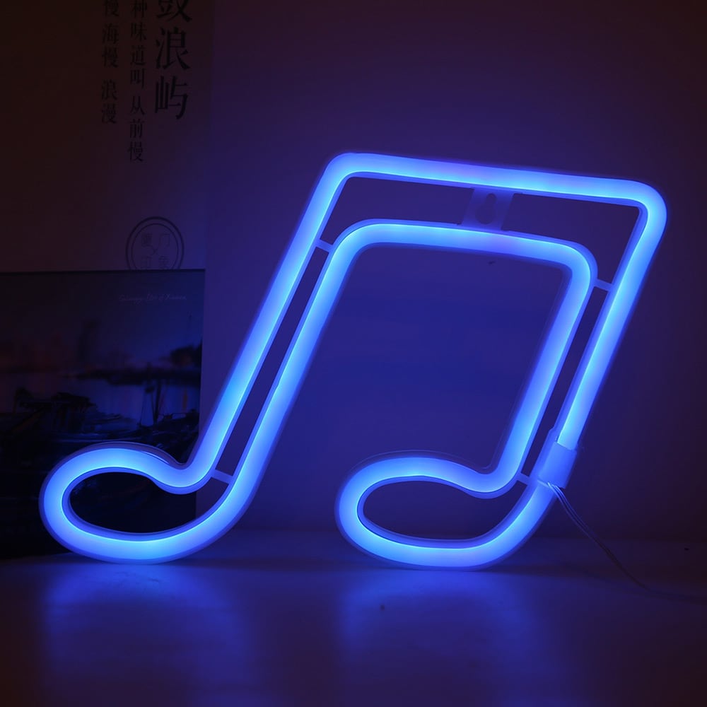 Neondekoration Musiknode - Blå