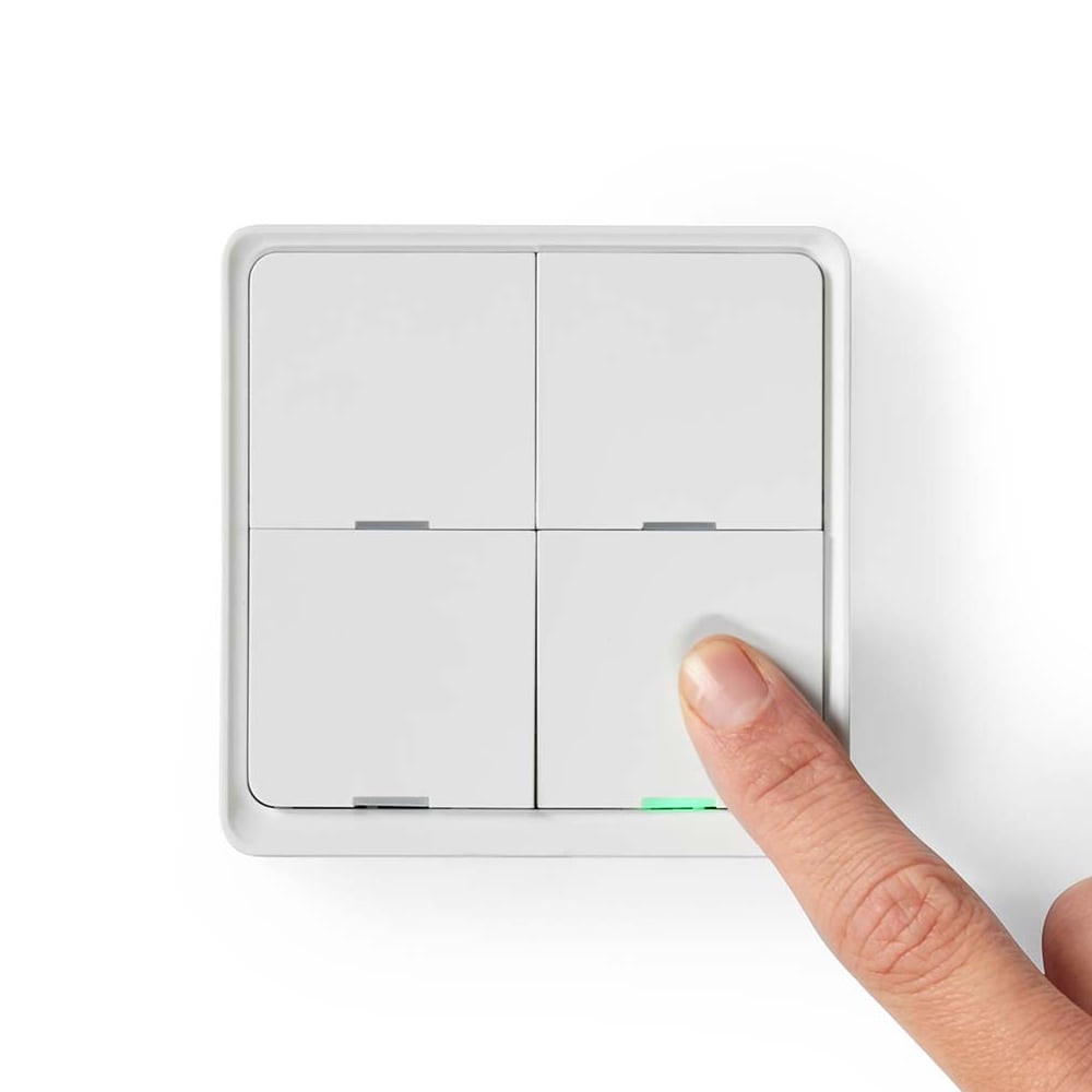 Zigbee Smart Button Vægkontakt med 4 knapper Batteridreven