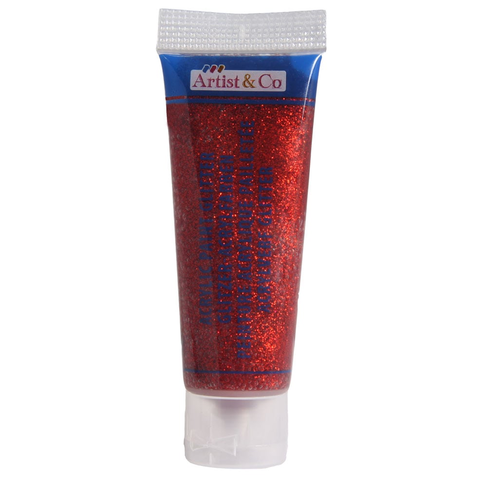 Artico akrylfarve glitter 75ml - Rød