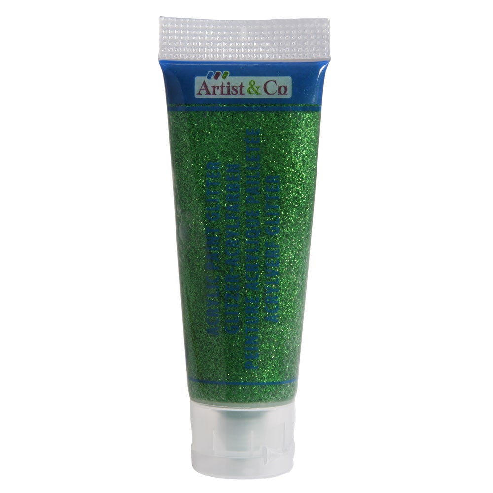 Artico akrylfarve glitter 75 ml - Grøn