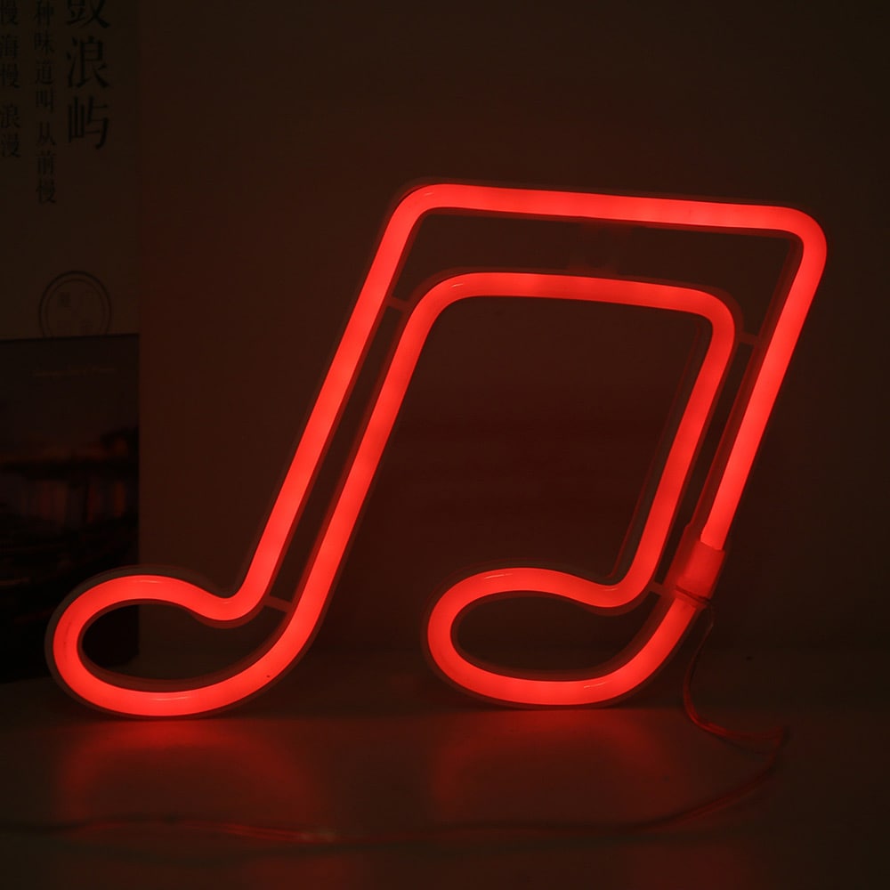 Neondekoration Musiknode - Rød