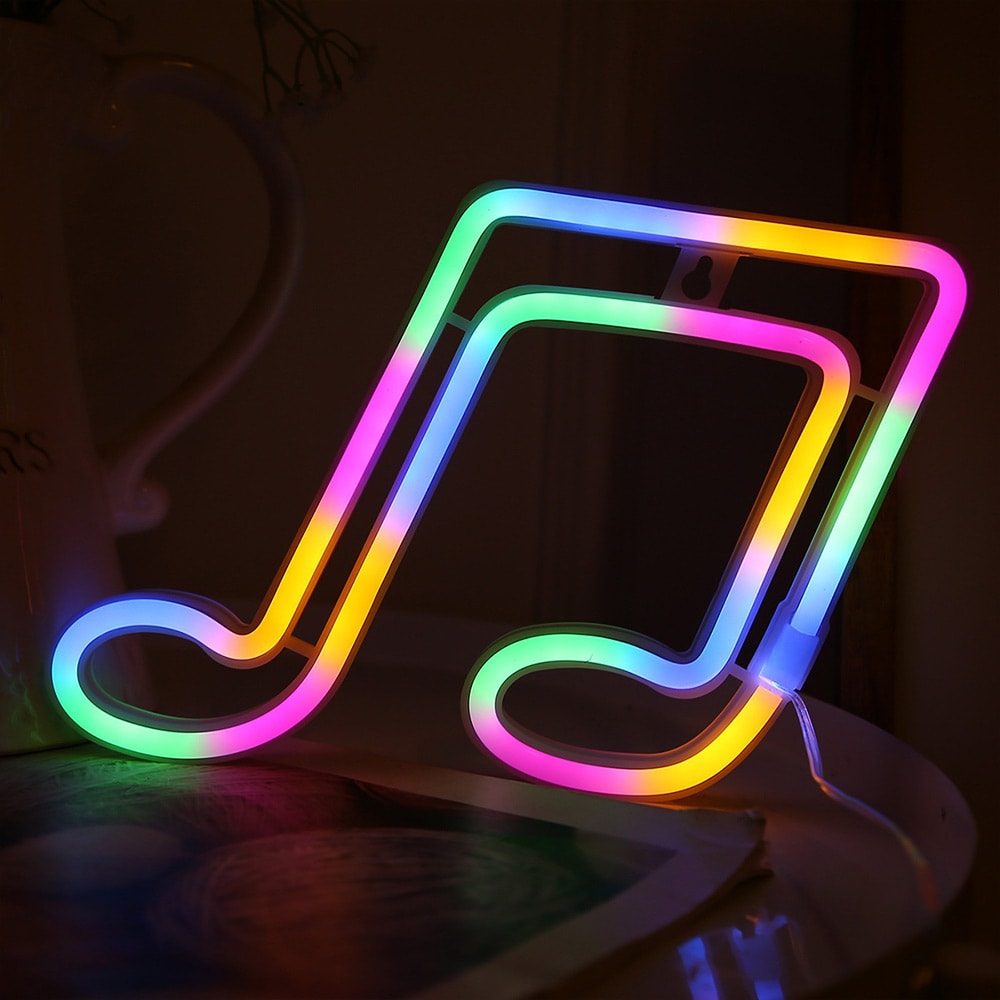 Neondekoration Musiknode - Flerfarvet