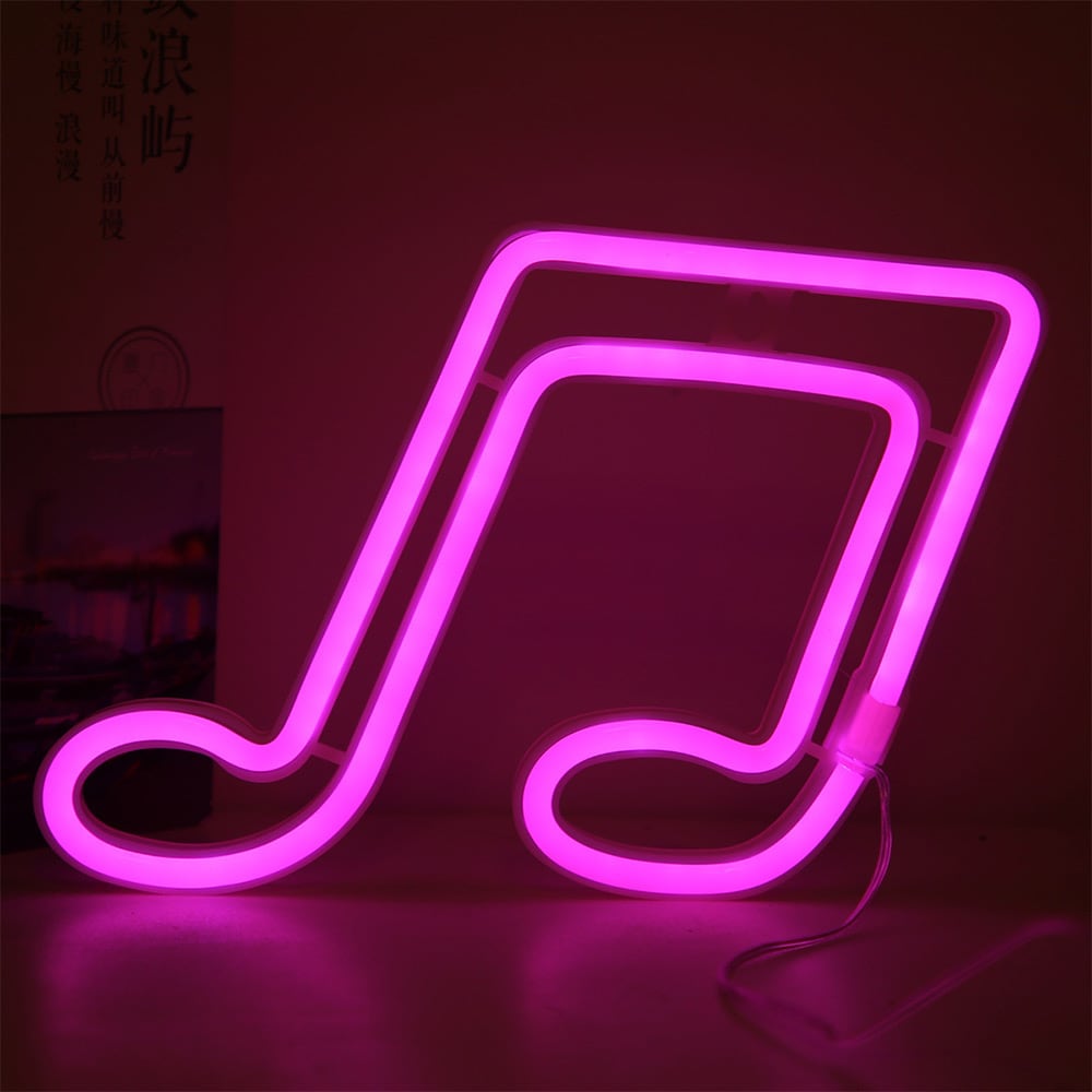 Neondekoration Musiknode - Rosa
