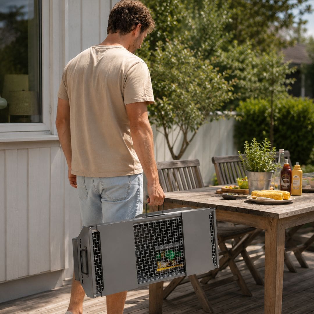 Sammenklappelig kulgrill / transportabel campinggrill / udendørsgrill til tur / grill med sideborde
