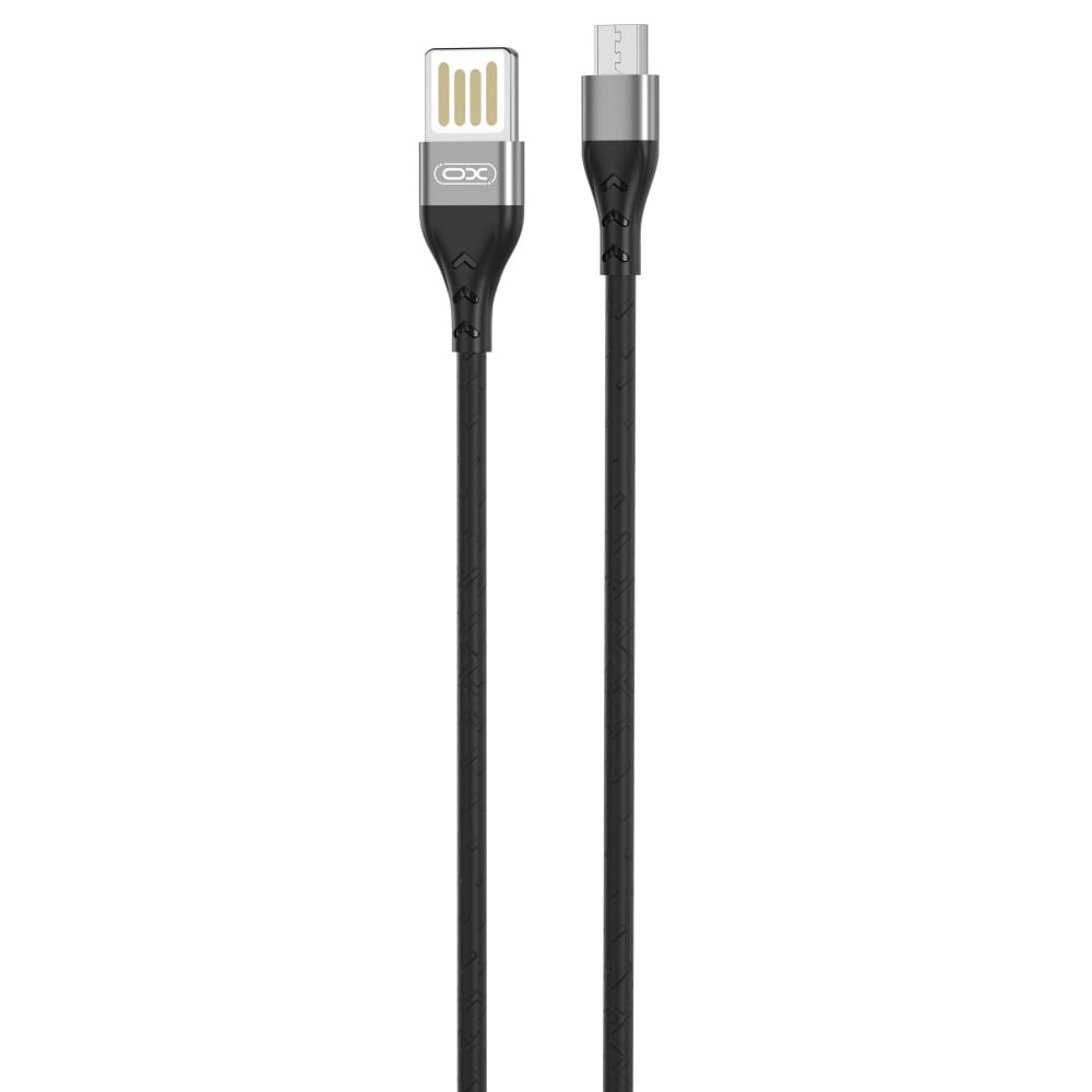 XO-kabel USB - microUSB 2.4A 1.0m grå dobbeltsidig USB