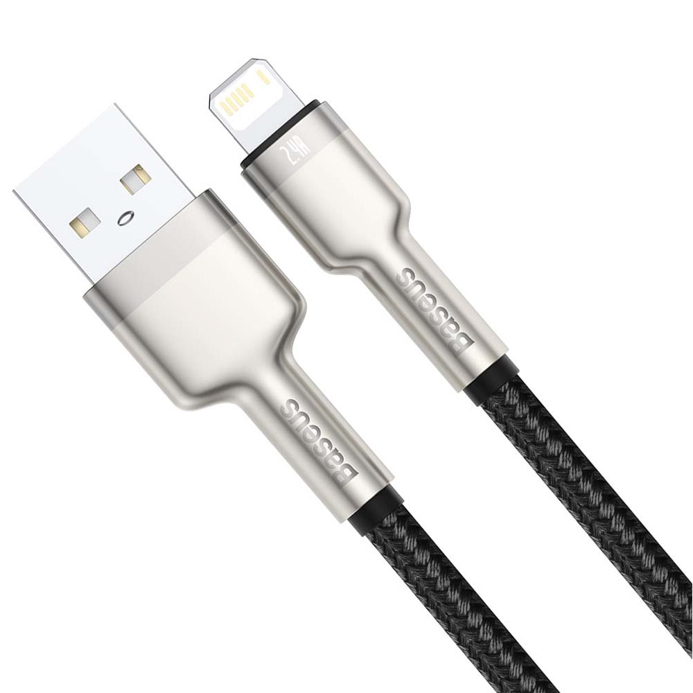 Baseus Cafule Metal USB -Lightning 1 m 2,4A Sort