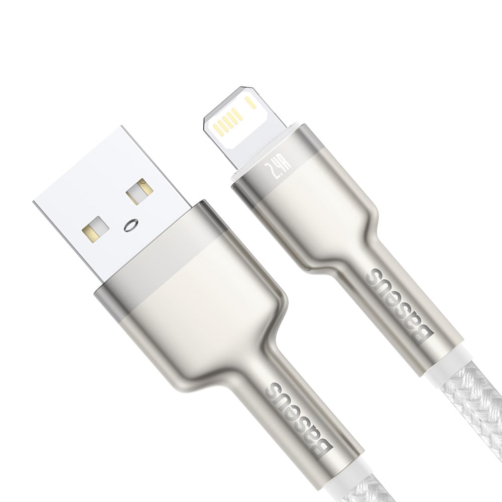 Baseus Cafule Metal USB -Lightning 1 m 2,4A Hvid