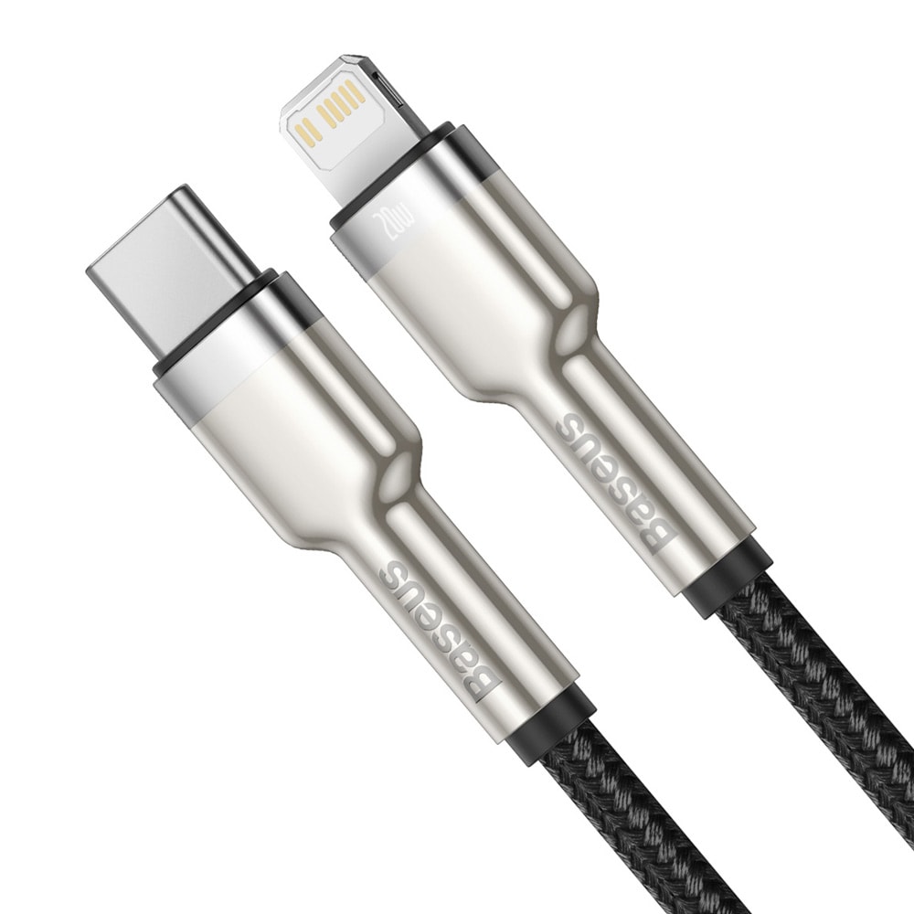 Baseus Cafule Metal USB-C - Lightning 20W 1 m Sort
