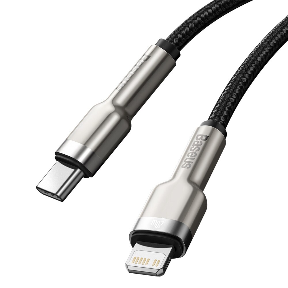 Baseus Cafule Metal USB-C - Lightning 20W 2 m  Sort