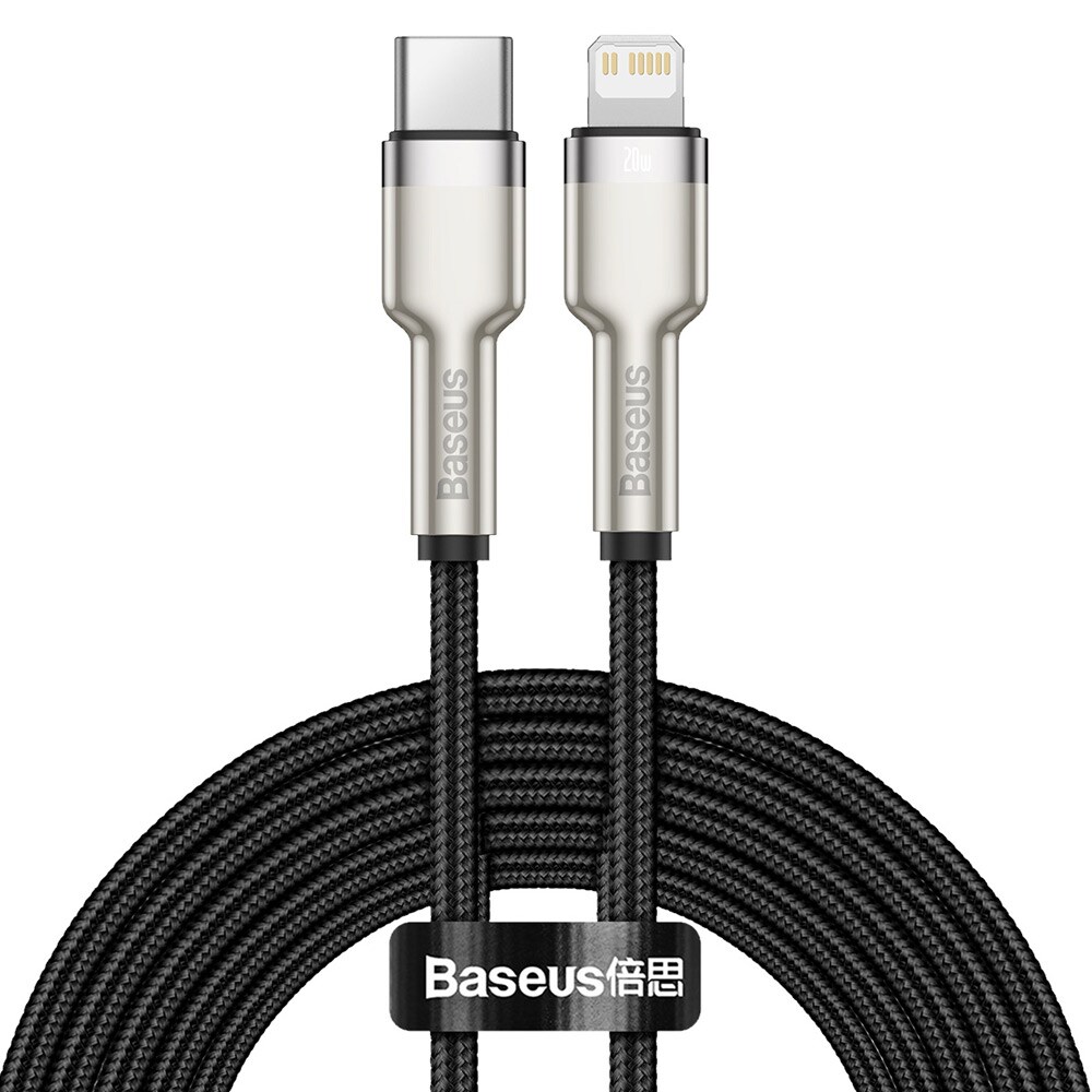 Baseus Cafule Metal USB-C - Lightning 20W 2 m  Sort