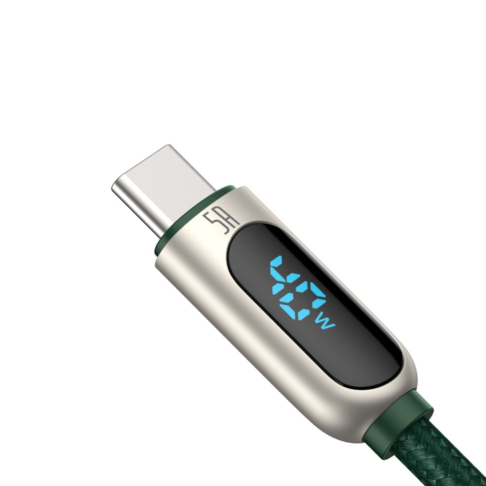 Baseus Display USB - USB-C 5A 2 m Grøn