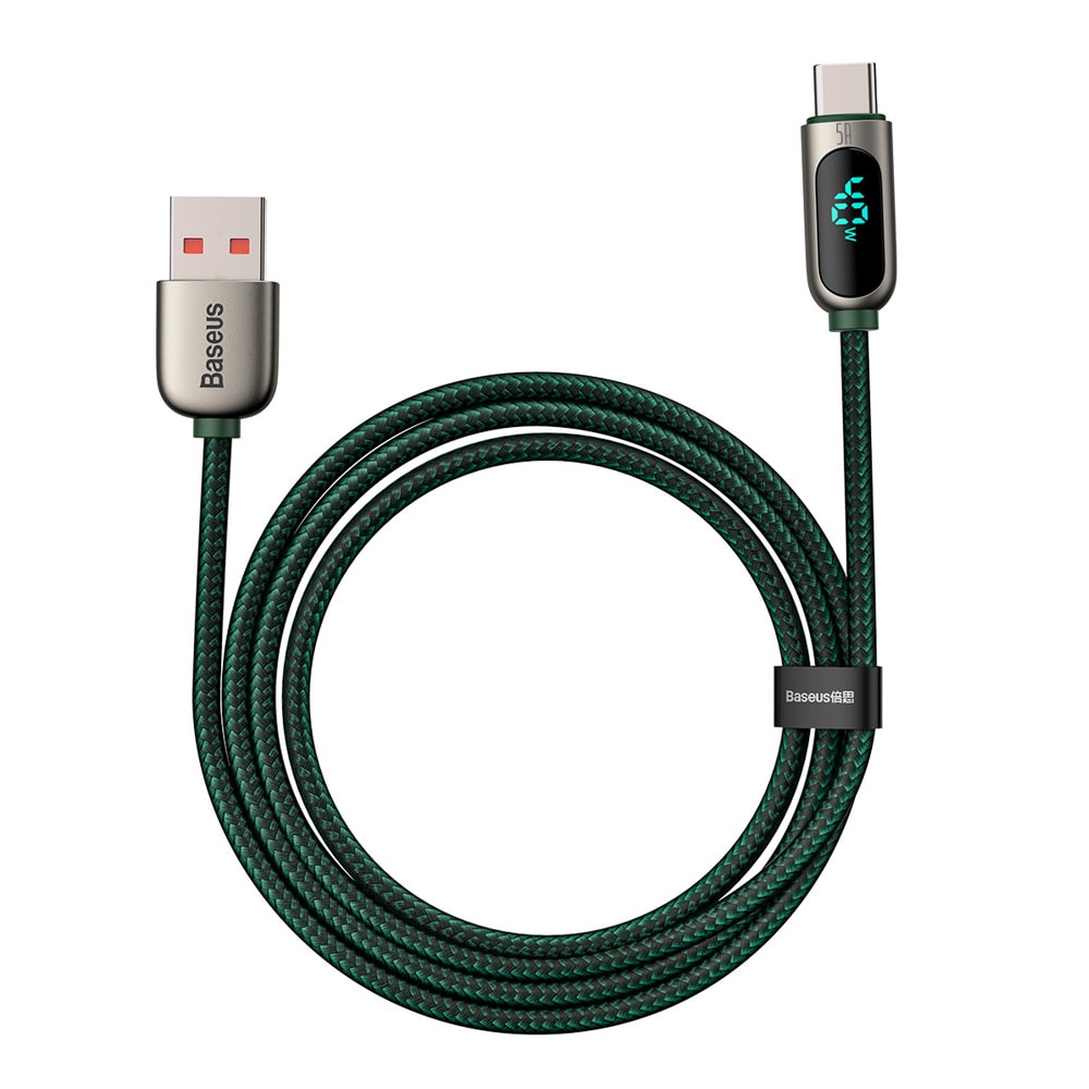 Baseus Display USB - USB-C 5A 2 m Grøn