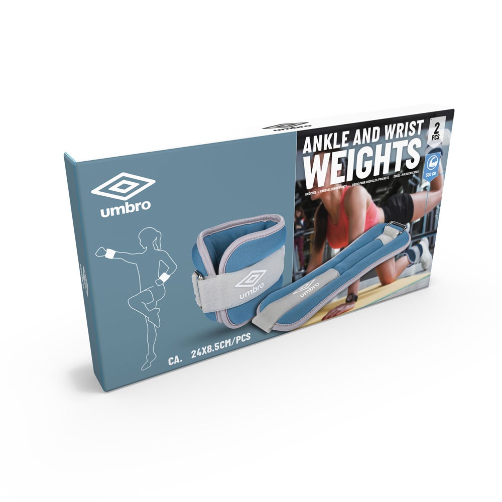 UMBRO ankelvægte 2 x 500 g / håndledsvægte / træningsvægte / justerbare vægtmanchetter