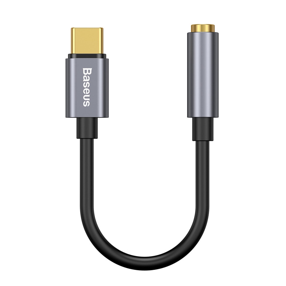 Baseus L54 USB-C til 3,5 mm Adapter Mørkegrå