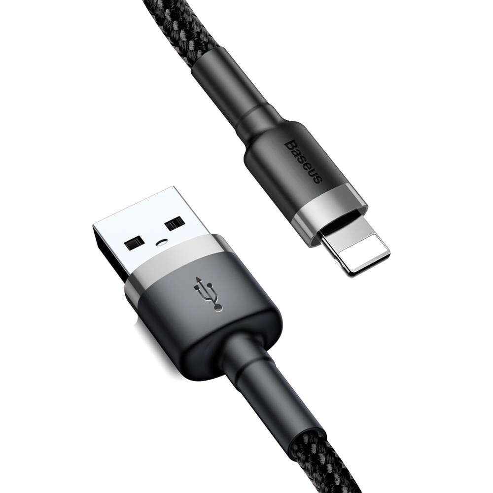 Baseus Cafule USB-kabel USB - Lightning 1,5A 2 m Sølvfarvet/Sort
