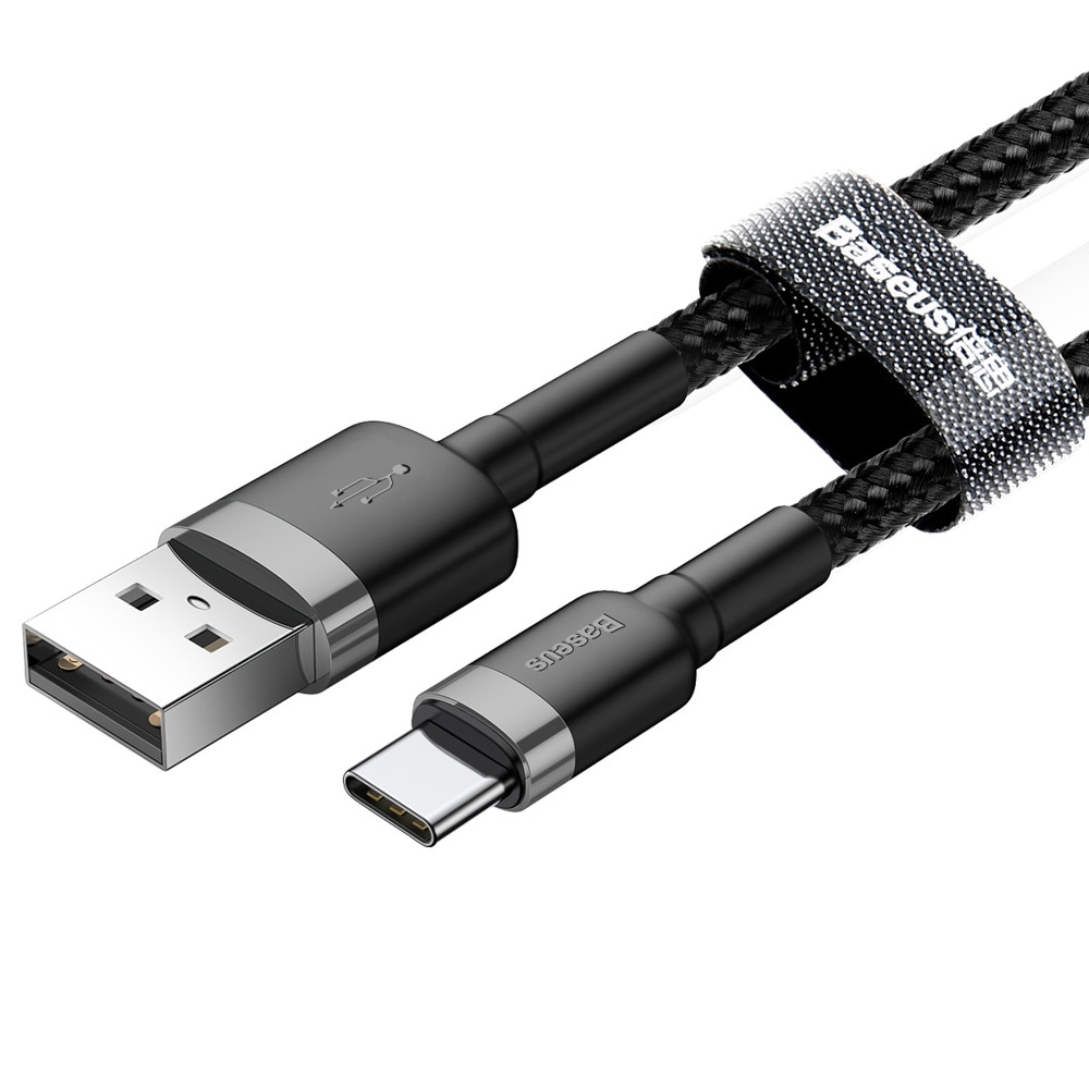 Baseus Cafule USB-kabel USB - USB-C 3A 0,5 m Grå/Sort