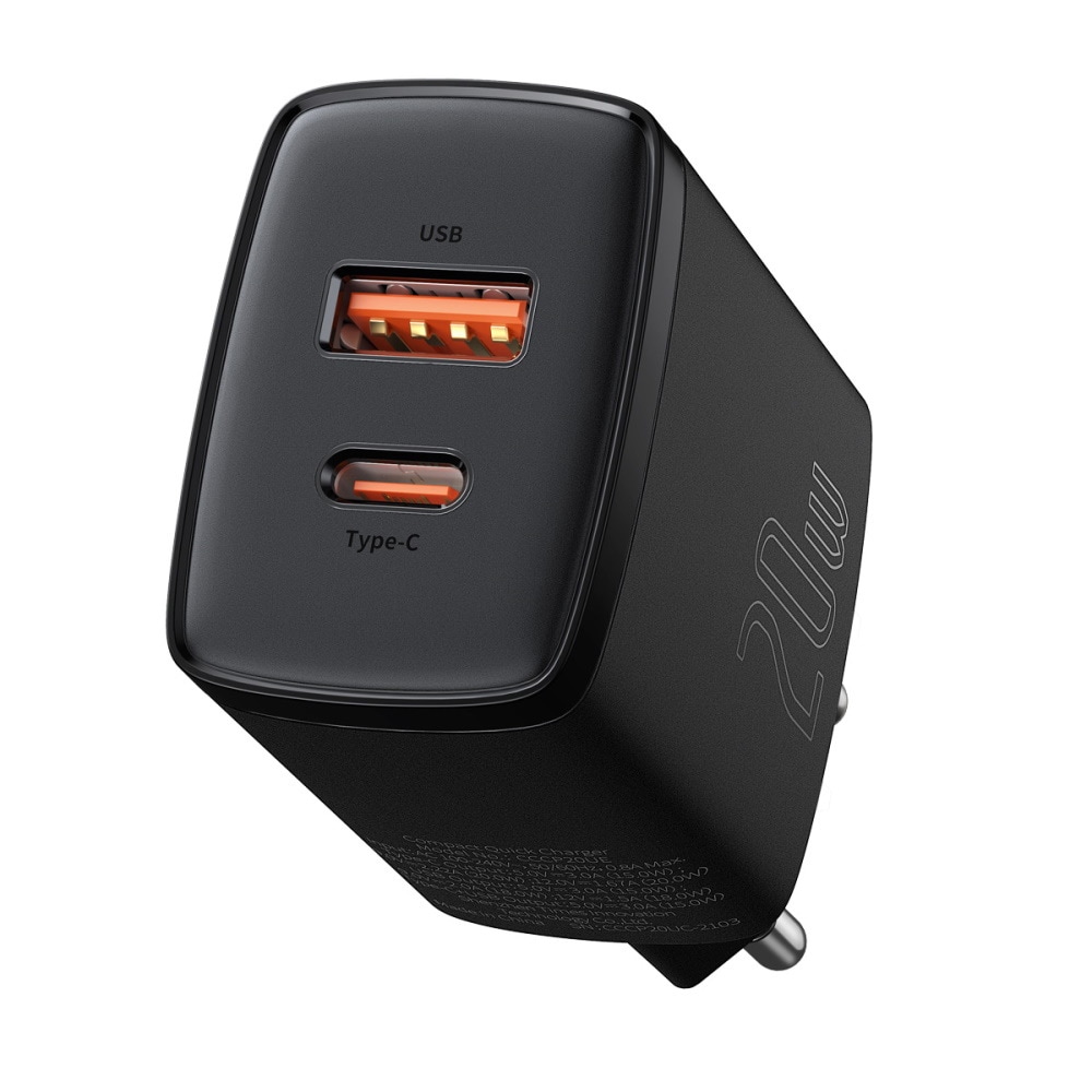 Baseus USB Væglader PD 20W USB + USB-C