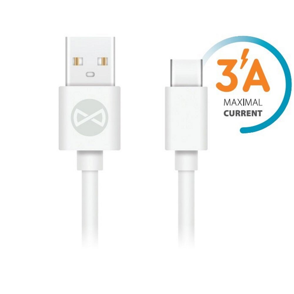 Forever cable USB - USB-C 1,0 m 3A - Hvid