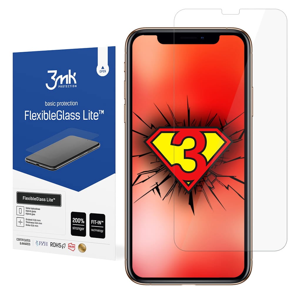 3mk Flexibelt 2.5D Hybridglas iPhone X / XS / 11 Pro