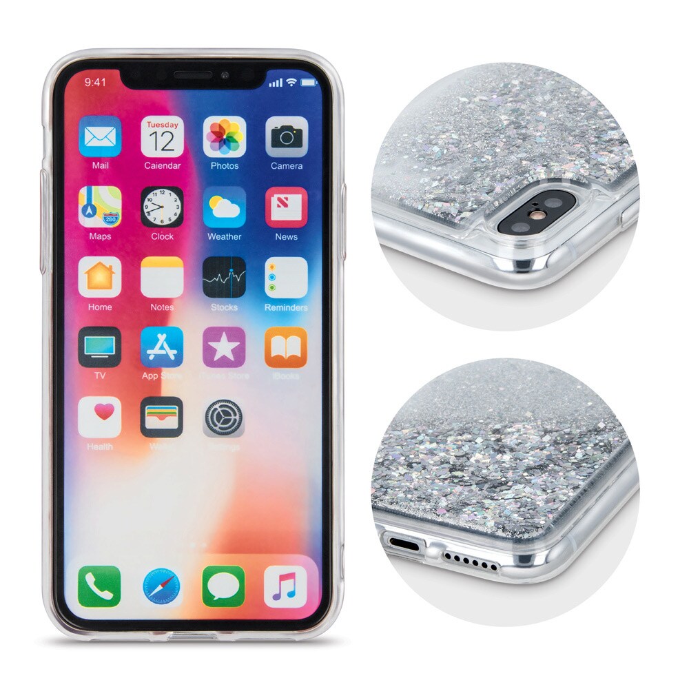 Glitterfoderal til iPhone 7 / 8 / SE 2020 / SE 2022 Sølvfarvet