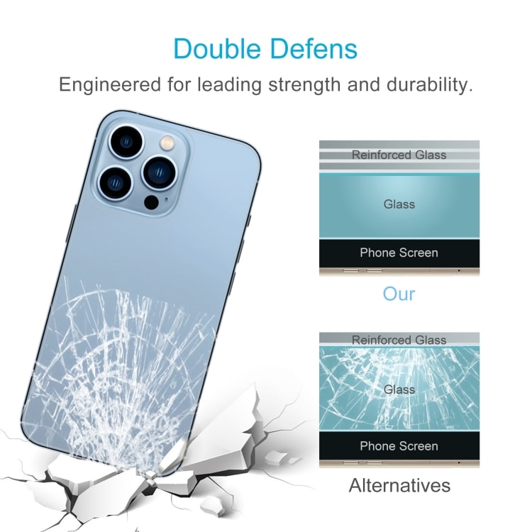 Skærmskåner til bagside i hærdet glas - iPhone 13 Pro Max