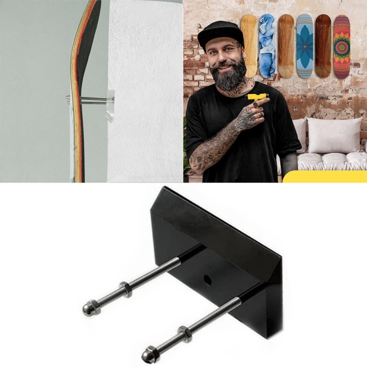 Vægbeslag til skateboard - 2-pak