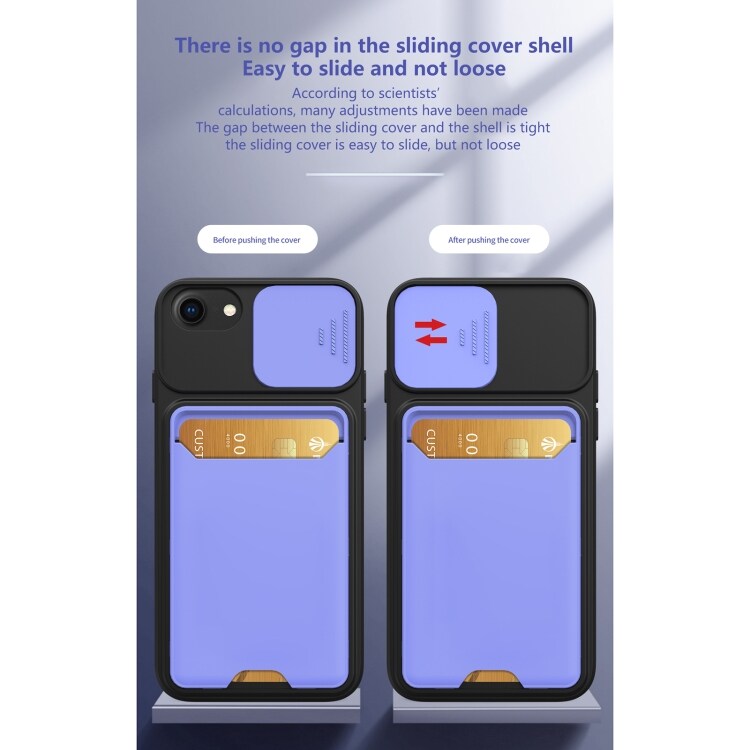 Cover med kameraskåner og kortrum til iPhone 6 - sort
