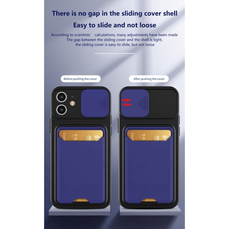 Cover med kameraskåner og kortrum til iPhone 11 - svart