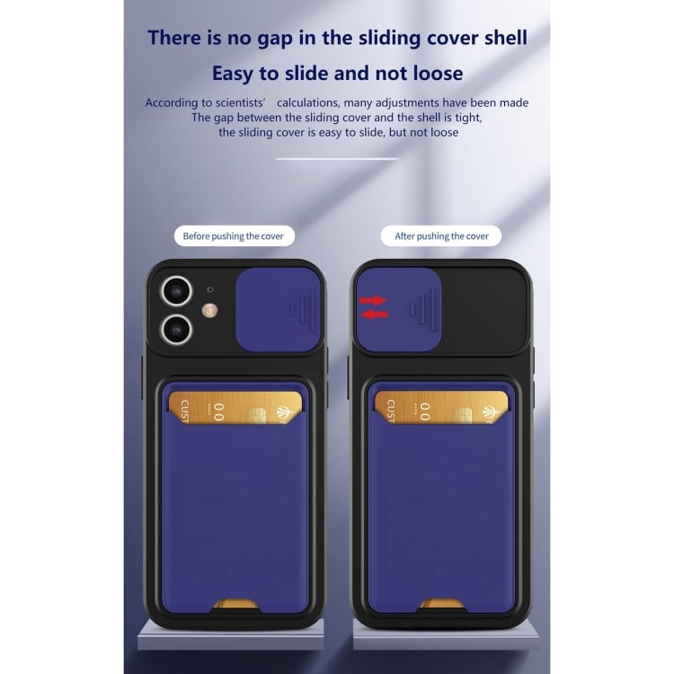 Cover med kameraskåner og kortrum til iPhone 12 - sort