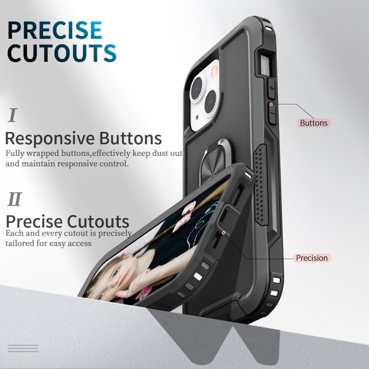 Kraftigt mobilcover med ringholder til iPhone 12/12 Pro