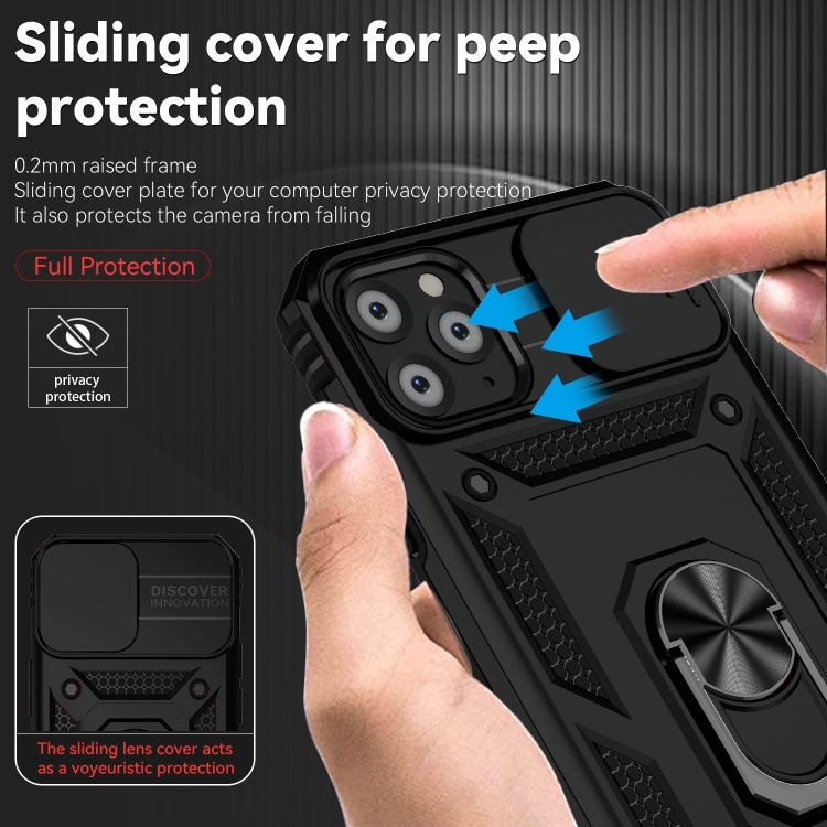 Cover med kamerabeskyttelse og ringholder til iPhone 11 Pro Max